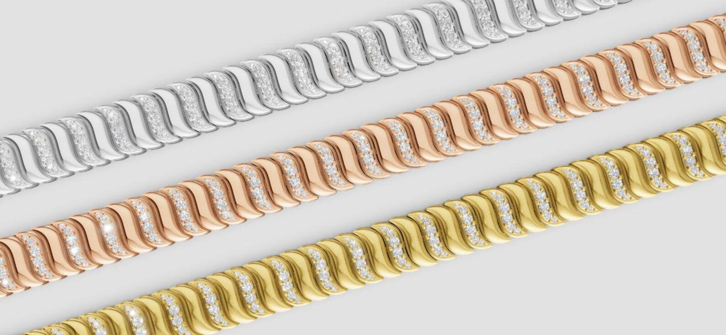 Men's Gold Diamond Bracelet, Timeless Modern Jewelry for Him