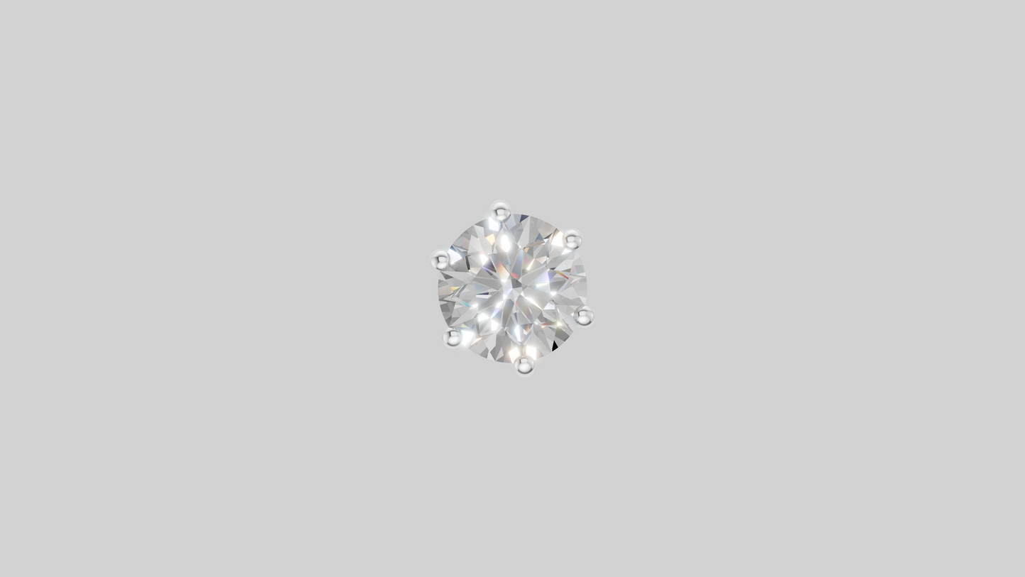 Round Lab Grown Diamond Silver Nose Pin | Moissanite Diamond Nose Stud | 925 Silver Nose Ring | Minimalist Nose Jewellery