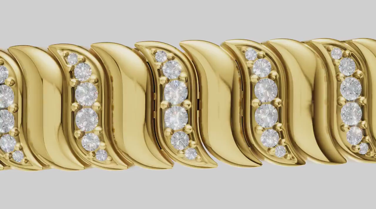 Men's Gold Diamond Bracelet, Timeless Modern Jewelry for Him