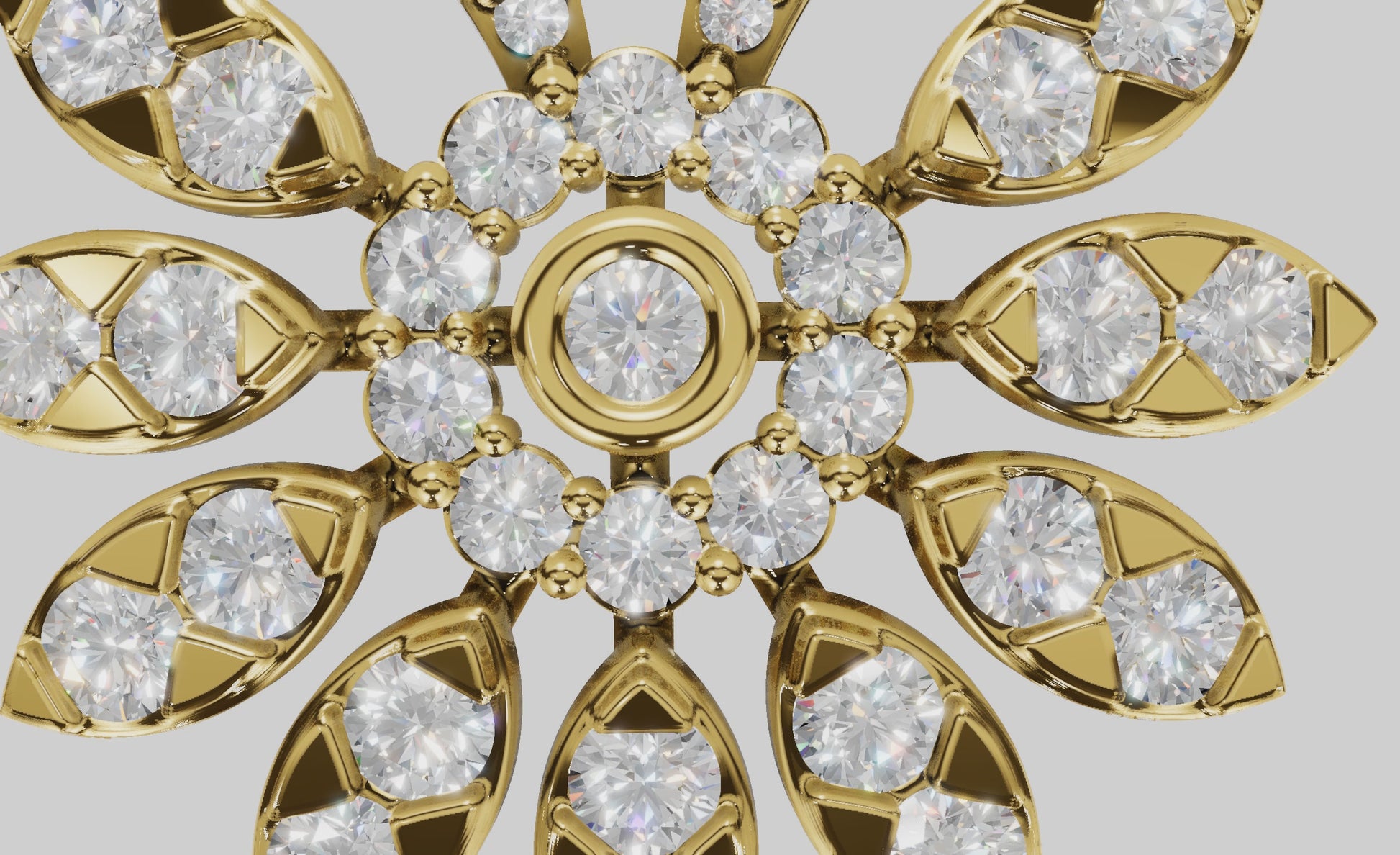 Lab Grown Diamond Floral Gold Vine Necklace | Bridal Wedding Jewelry Gift