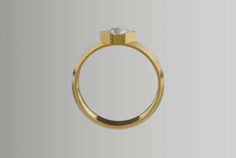 Rose Gold Round Lab Grown Diamond Ring, Minimalist Promise Ring, Dainty Stackable Ring, Modern Engagement Ring, Gift for Her