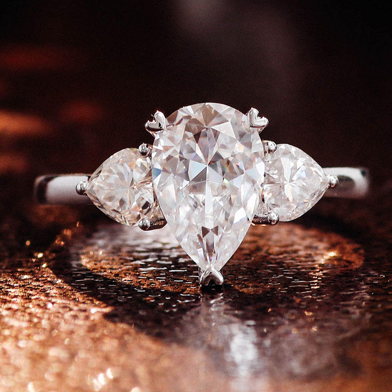 Elegant Pear Cut Diamond Ring