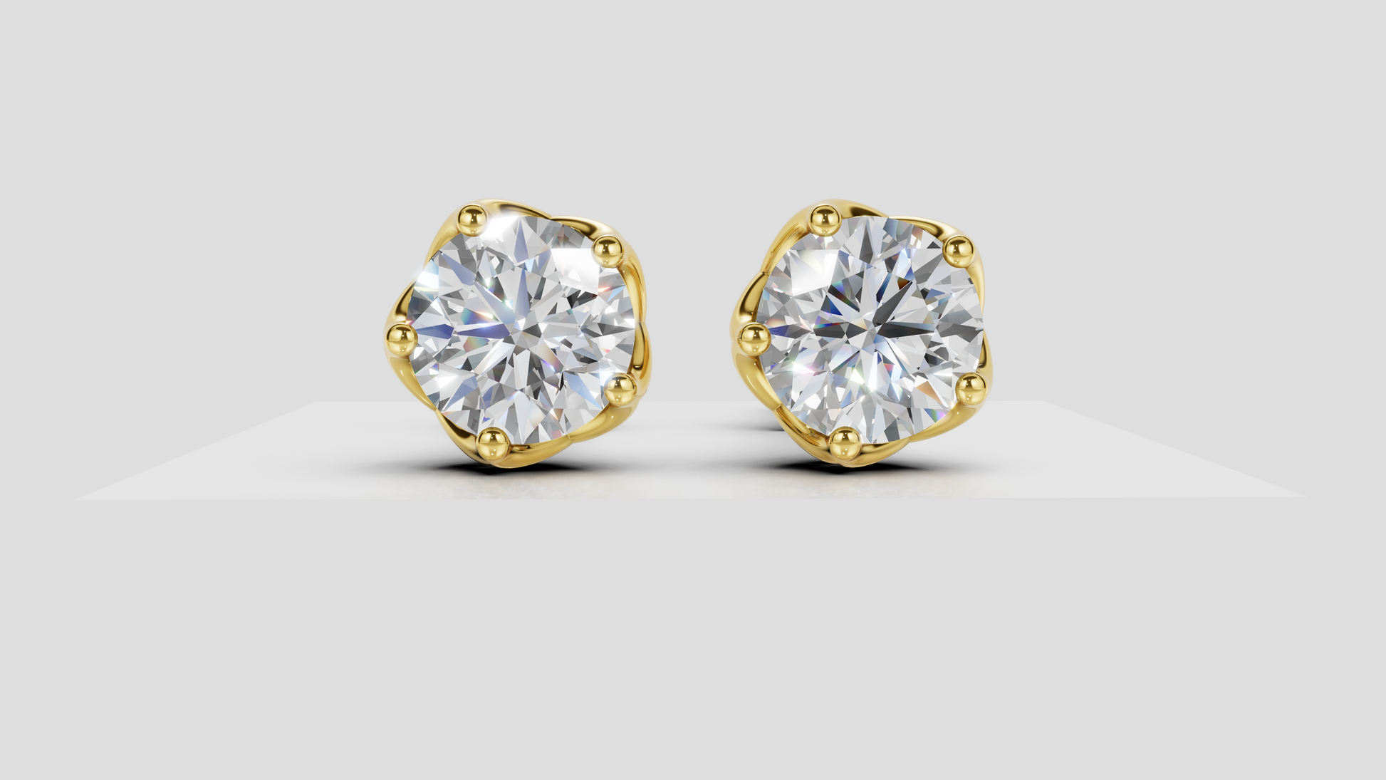 Lab Grown Diamond Solitaire Stud Earrings, 14K Gold Screw Back, Minimalist Everyday Jewelry