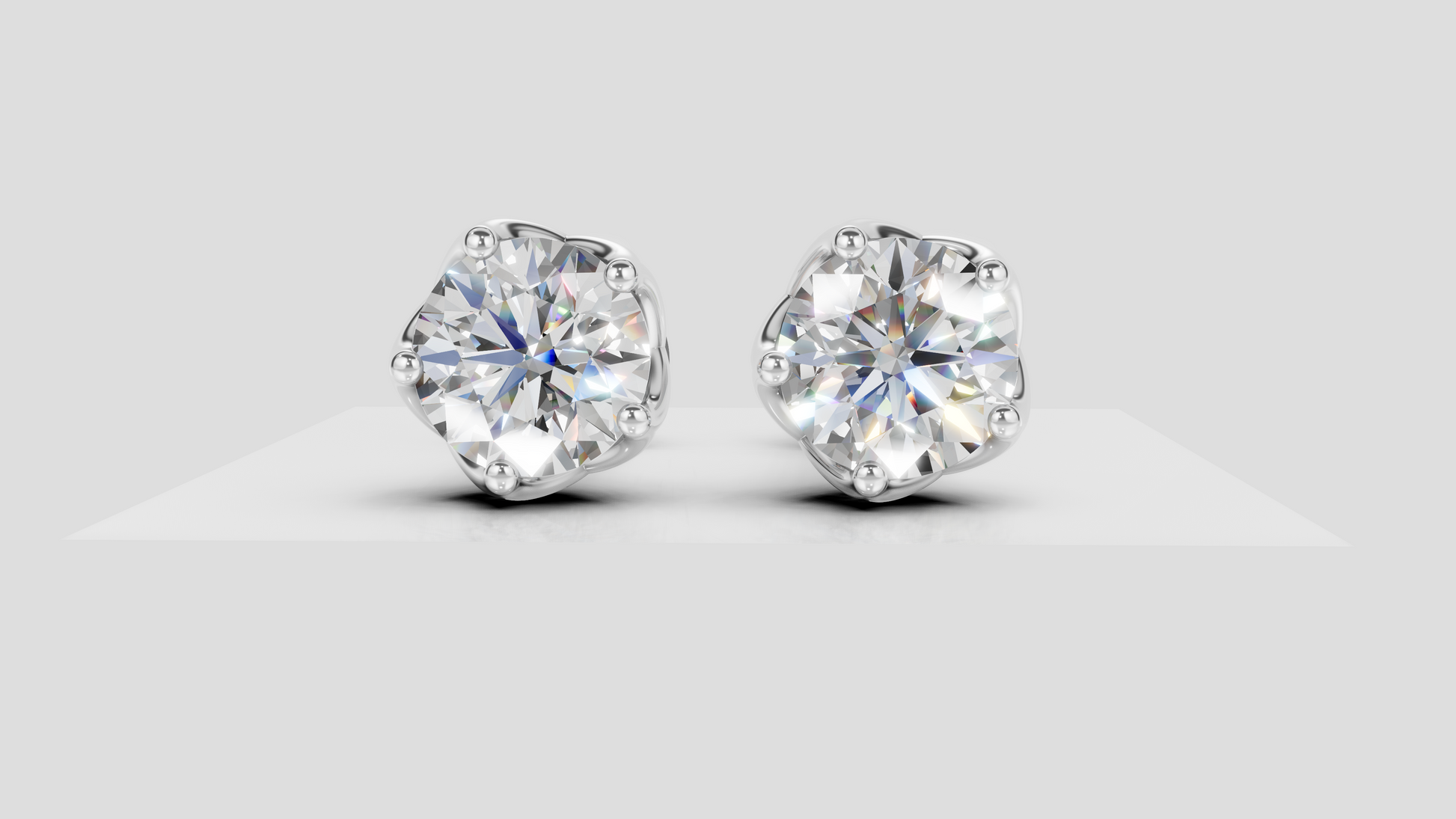 Lab Grown Diamond Solitaire Stud Earrings, 14K Gold Screw Back, Minimalist Everyday Jewelry