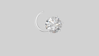 Round Lab Grown Diamond Silver Nose Pin | Moissanite Diamond Nose Stud | 925 Silver Nose Ring | Minimalist Nose Jewellery