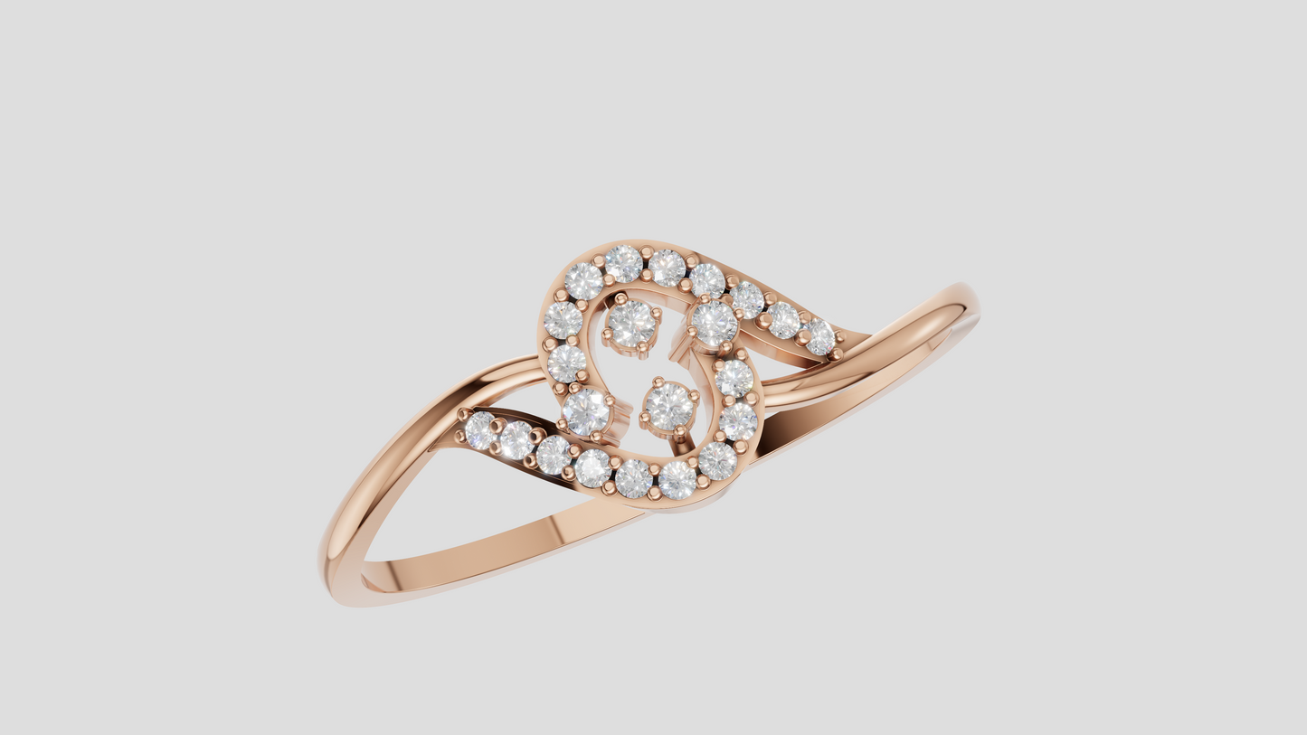 Delicate Infinity Diamond Ring, Rose Gold Love Knot Engagement Ring