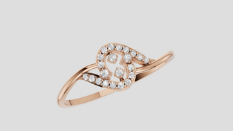 Delicate Infinity Diamond Ring, Rose Gold Love Knot Engagement Ring