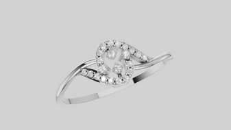 Delicate Infinity Diamond Ring, Silver Love Knot Engagement Ring