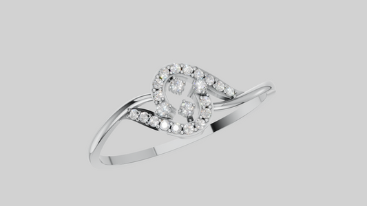 Delicate Infinity Diamond Ring, Silver Love Knot Engagement Ring